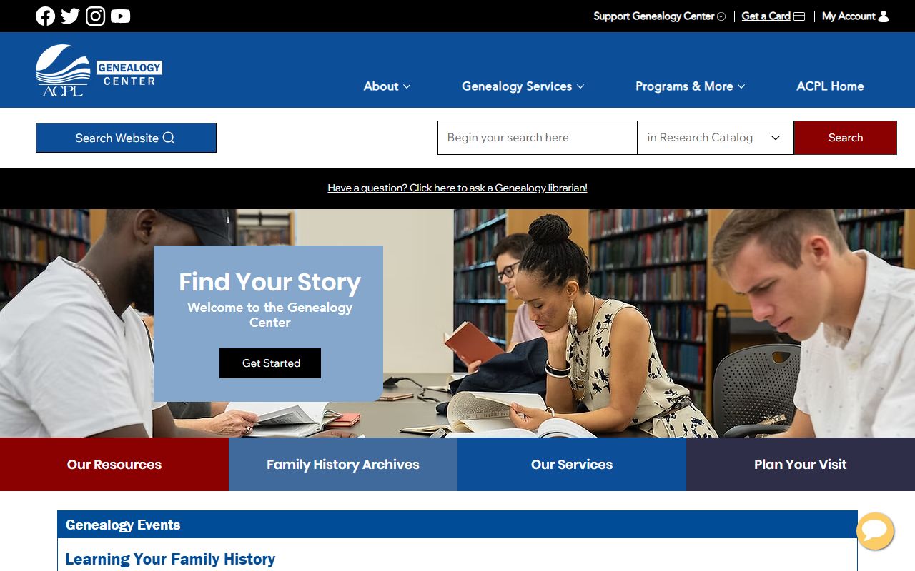Allen County Public Library Genealogy Center for obituary and death record research